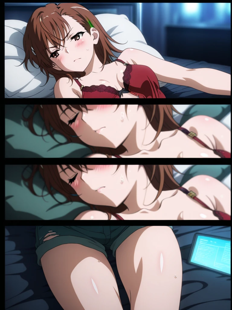 Akane Kurokawa,black hair, blue eyes, , 1 girl, hair ornaments,alone, ,(topless:1.3),, , cleavage,thighhighs,short hair, ((orgasm:1.5)) ,(cry),short hair ,detail lace panties , saliva
beautiful long legs,Beautiful body,beautiful character design, perfect eyes, Perfect face,expressive eyes,squinting:1.5, looking at the viewer,((lie on back ,lie on bed)),in the center of the image, official art,High Definition CG Unity, Perfect lit, bright_front_face_lit, ,(Highest_quality:1.0),4k,Super detailed, photograph, 8K, nffsw, High resolution, absurd:1.2, kodak portrait 400, film grain, Lens flare, (lively_color:1.2) (beautiful,medium breasts:1.4), (beautiful_face:1.3),(narrow_waist),blush, ((detail nipple)),detail navel,