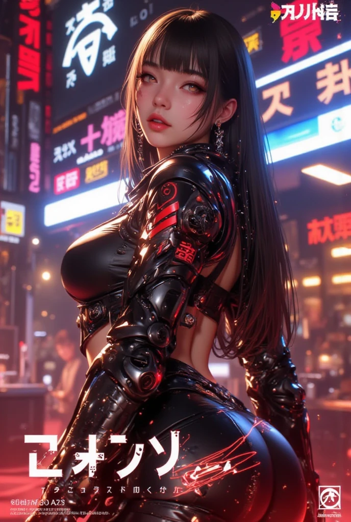 anime girl with big breast posing in the middle of a city, oppai cyberpunk, trending on cgstation, realistic anime 3 d style, seductive anime girl, cyberpunk anime girl, 3 d anime realistic, smooth anime cg art, cyberpunk 2 0 y. o model girl, female cyberpunk anime girl, perfect android girl, trending at cgstation, digital cyberpunk anime art