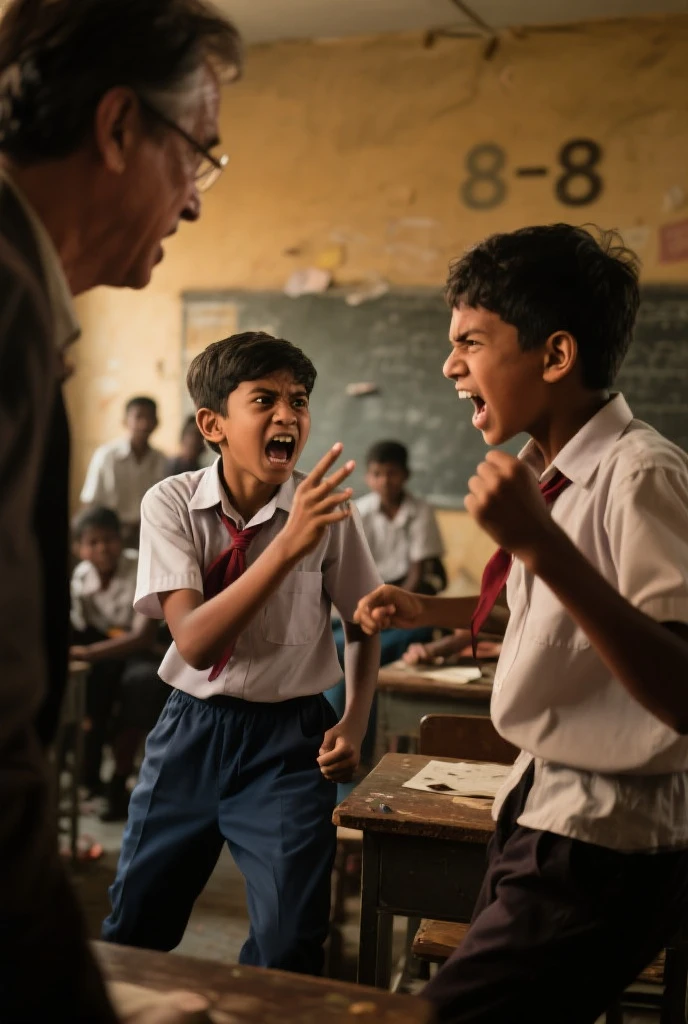 Teachers and students are scared of any type of sound and scared of it and shouting make it in Indian theme in the school make them kids make the teacher male in and he also scared and shouting