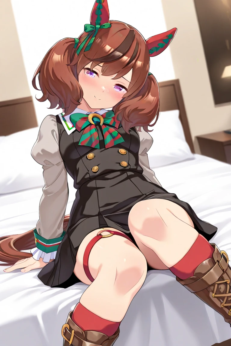 highest quality,masterpiece,8k,1girl, blush, sweat, mini skirt, lift skirt, upskirt, stripe panties, hair ribbon, twin tails, pleated skirt, thigh highs sox, loafers, camel toe,