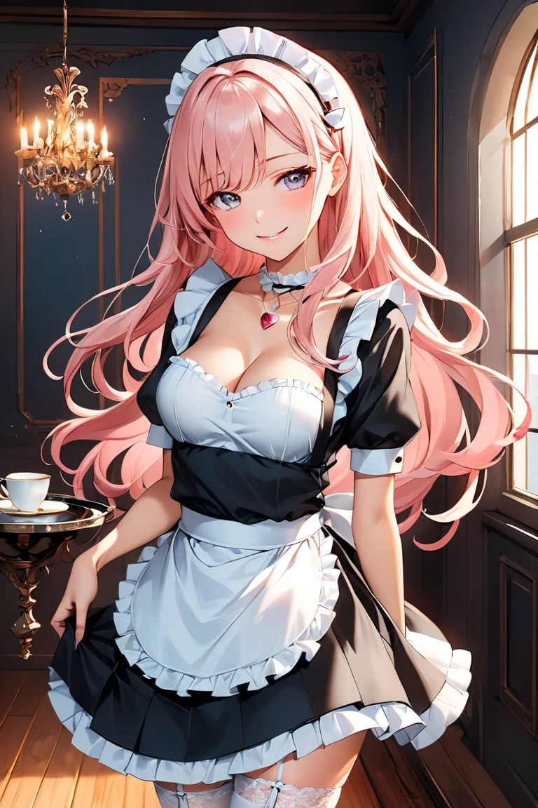 mitsukasa aya，Manteau，White color blouse，maid bikini，black pantyhose，mitts，A sexy pose，Inside the command room, porn,  Show your breasts, see pussy,