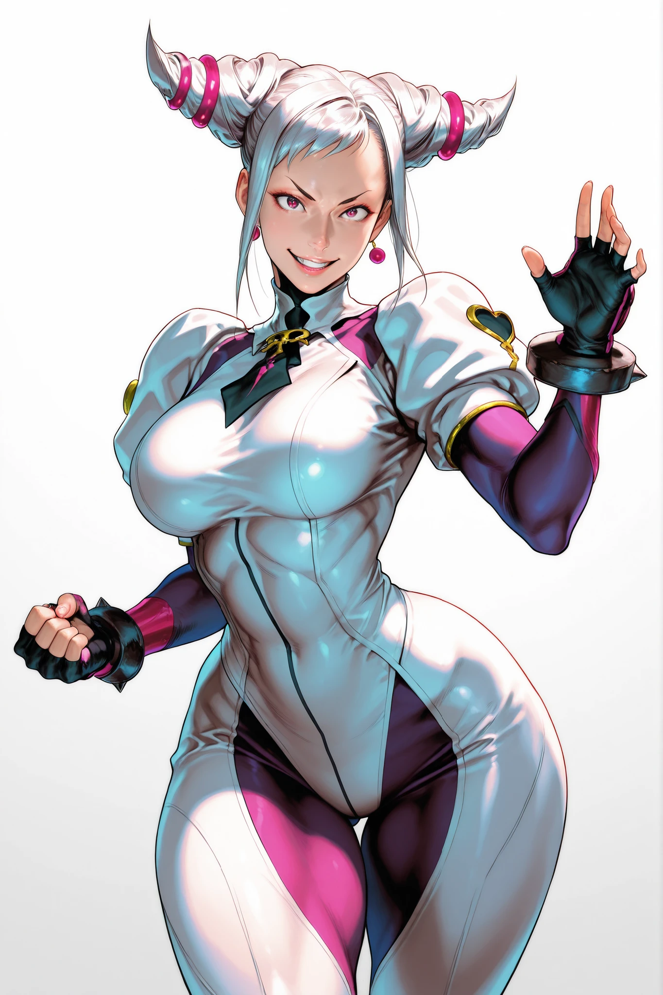 Masterpiece, Best Quality, Highly detailed, illustration, absurdres, street fighter, doll suit, shadaloo doll, nazi saluting, military, military saluting, salute, 1girl, solo, expressionless, blank eyes, looking at viewer, red gloves, emotionless, black latex, corrution, zofa suit, zofa soldier, mind control, female combatant, full body, hypnotized, standing, standing at attention, unhappy trance, full body suit, leotard, perfect female body, Utsumi Erice, fate grand order, blue eyes, navy hair, ingrid, silver hair, red eyes, white skin, dark power, dark aura, luxury latex