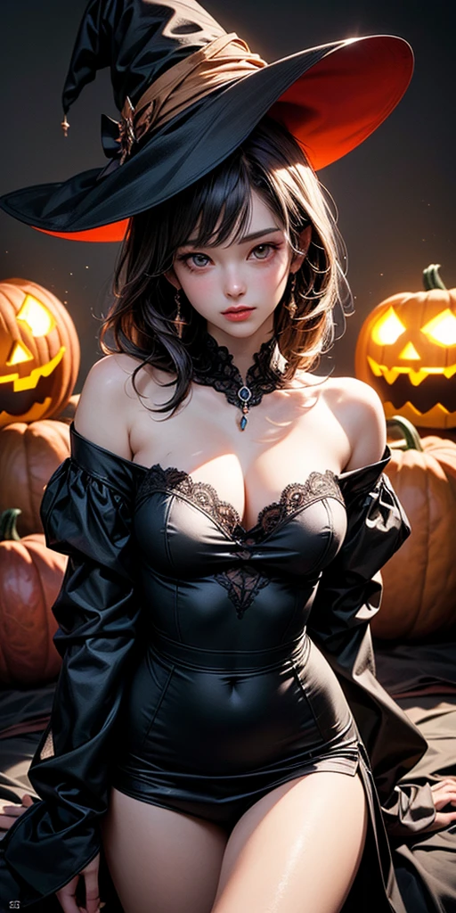 Beautiful sexy witch, 20 years old, black long hair, black eye