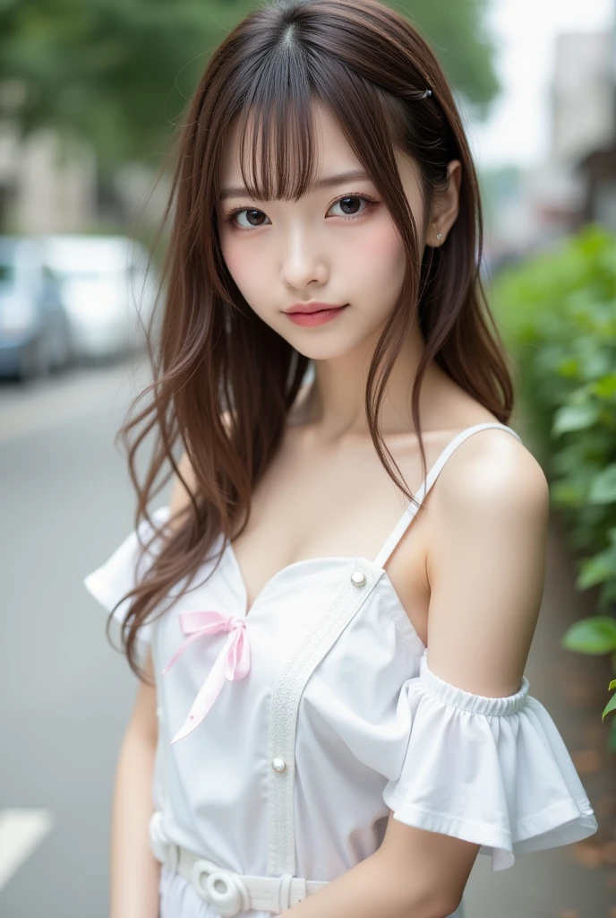 Cute Girls、high school girl、Idol、Off the shoulder、See-through、Fluttering in the wind、