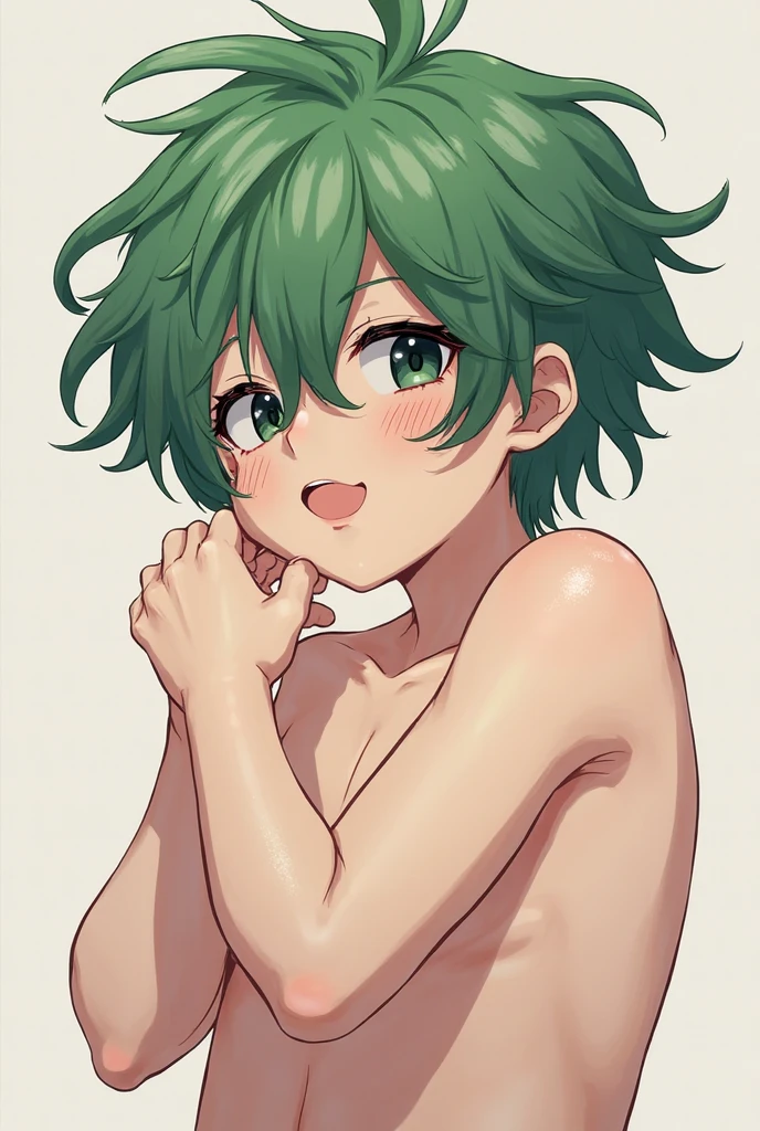 (masterpiece, best quality, ultra high res, beautiful detailed hair detailed face, sharp focus, (midoriya izuku:1:1), naked, thick thighs, [(wide hips)], big butt, penis, small penis, testicles, art by william-adolphe bouguereau