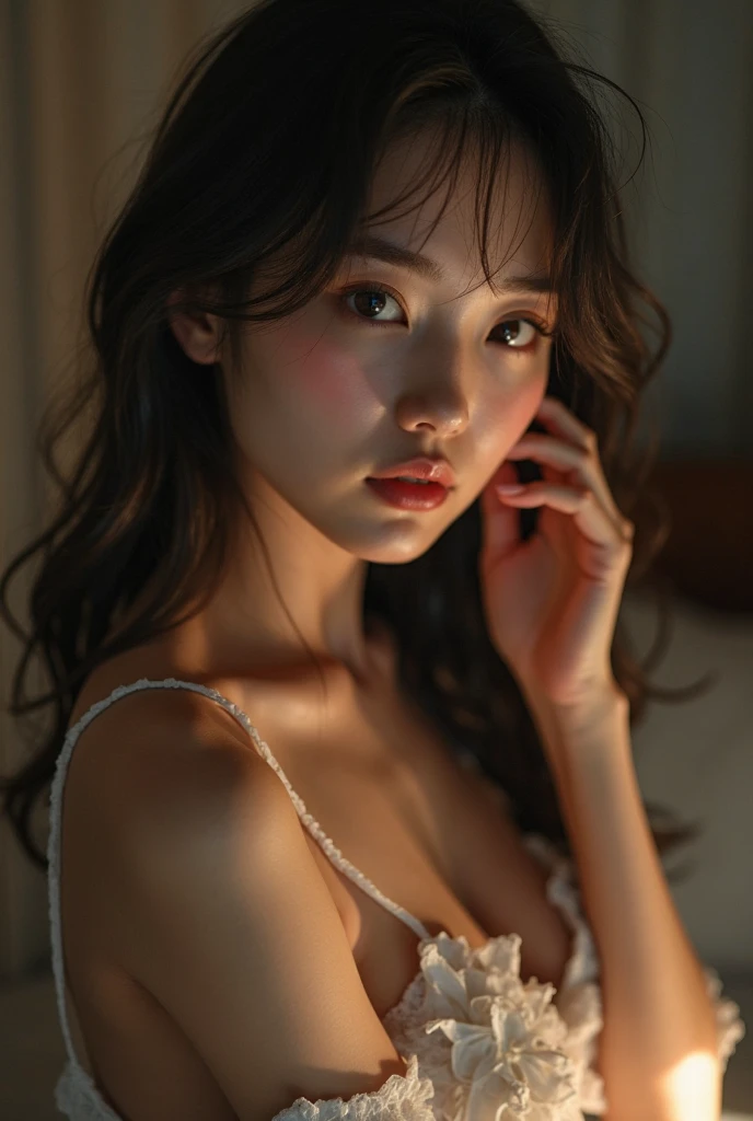 Sexy nude Japanese beauty gets wild on the bed