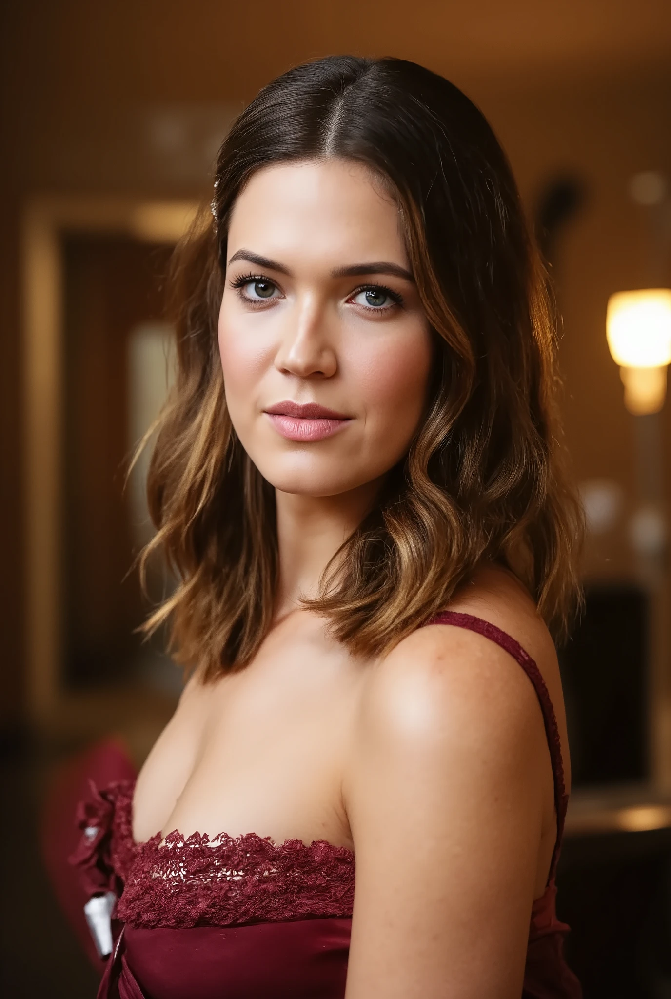 Foto realista de una hermosa mujer n1c0l3k-v2, 1 chica, solo, pelo largo, senos, blue eyes, pelo rubio, vestido, joyas, parte superior del cuerpo, adentro, pulsera, labios, mirando hacia el lado, ventana, blue vestido, realista, Soft lighting, professional photography, Photorealista, detallado, crudo, analogous thing, sharp focus, 8k, High Definition, DSLR, alta calidad, Fujifilm XT3, film grain, premiado, Obra maestra