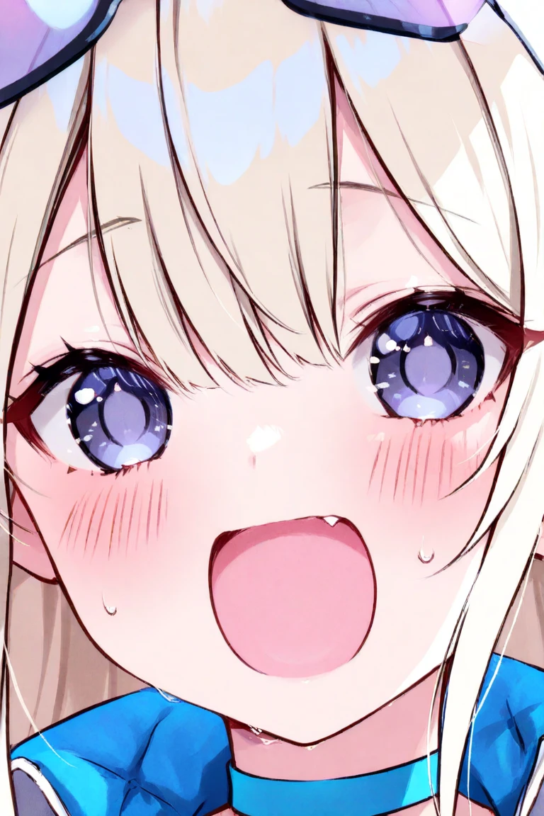 In the mouth tongue odor older sister Face close-up smile Open your mouth wide
