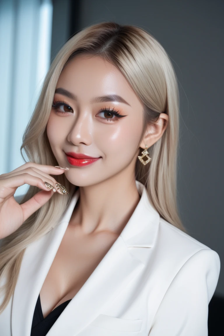 Highest quality、High resolution、8k wallpaper、Dense and beautiful eye-glue hair、(Beautiful breasts:1.3)、Natural color lip、2 woman、Blonde、smile、Semi-long hair、Hair tied up、Wearing a necklace and earrings、Wearing a black blouse、Cafe、Coffee shop、sunny、outside、Sitting in a chair