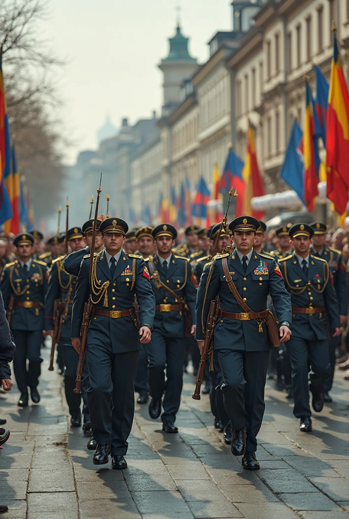 Photo of the parade of soldiers of the Soviet Union