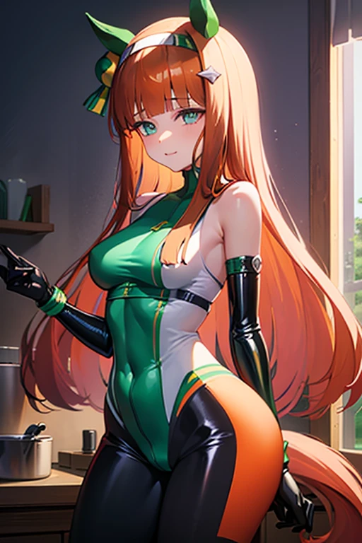18 years, Redhead girl with fair skin, green cybernetic leotard, wide hip, extreme beauty, full body, best quality, gorgeous green eyes, long flowing red hair, rosy cheeks, porcelain complexion --auto --s2