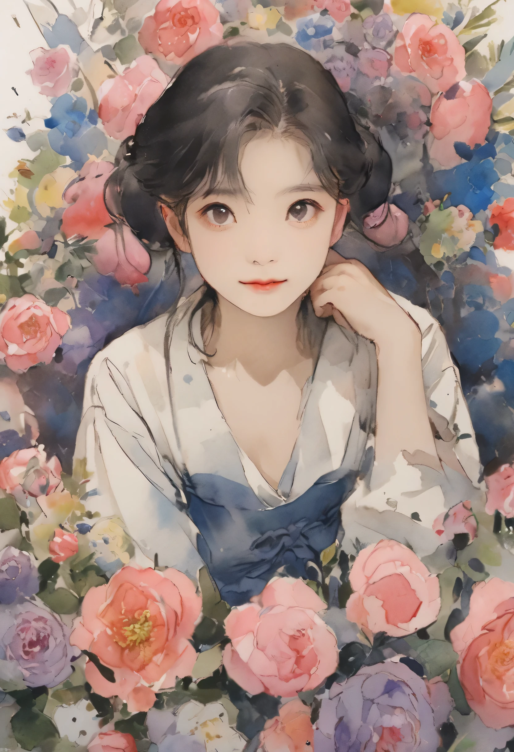 (最高品質), (現代スケッチ画, ブラインド・コンター・ドローイング ), 紫と青のドレスを着た女性がバレエを踊っているアラフェッドの絵, 水彩ペン画, 水彩スケッチ, ペンと水彩, 水彩とペン, 水彩とペン, 画用紙の質感、画用紙の凹凸、 ゆるい水彩画, セシリー・ブラウンに触発された, crayons and 水彩スケッチ, 水彩画, 鉛筆と水彩, 喫煙する女性, 水彩色鉛筆 + インク画