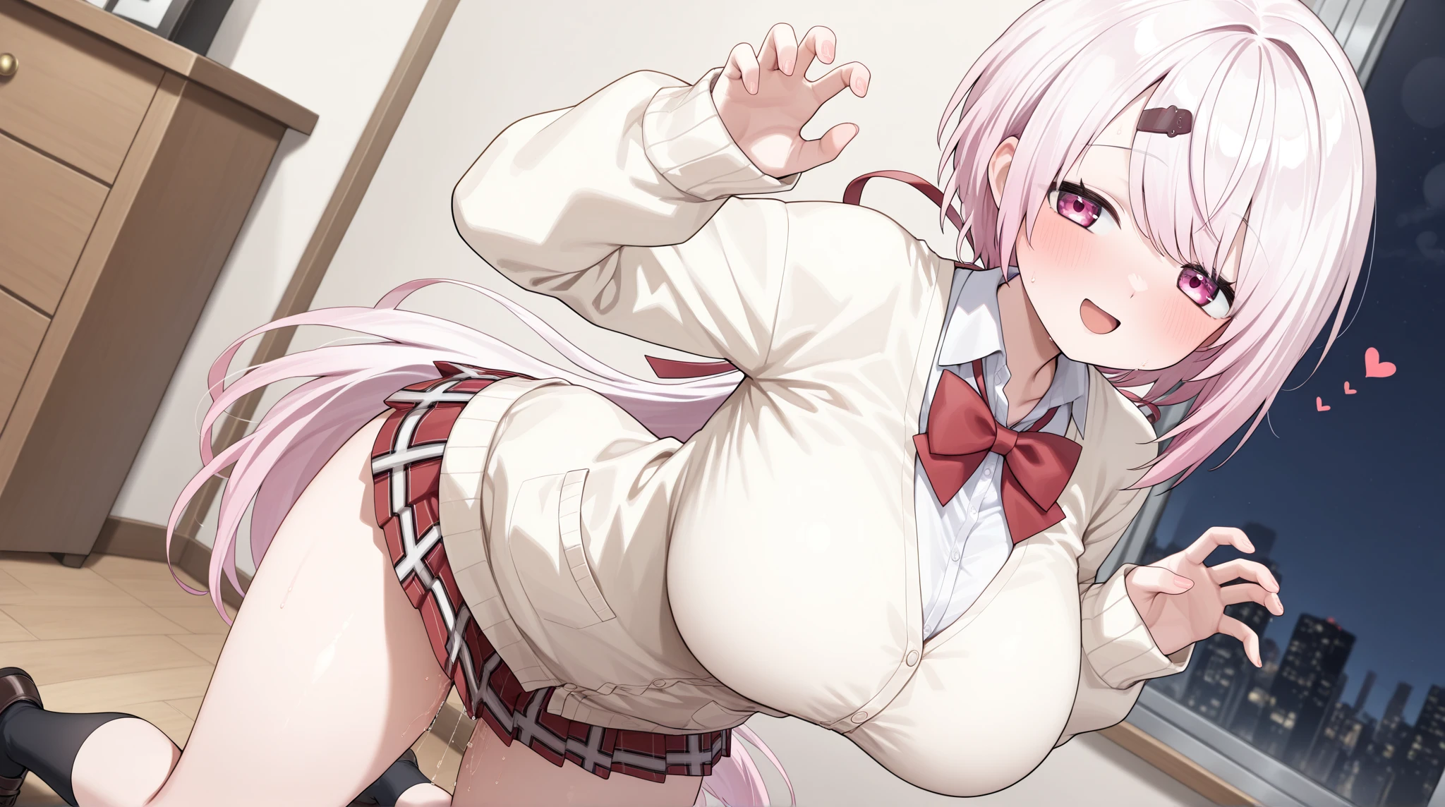 (((masterpiece))),(((best quality))),(ultra-detailed,high resolution:1.2),(illustration),((an extremely delicate and beautiful)),(detailed background), cowgirl position, (((man of top))), nipple, penis, pussy, vaginal penis, (((motion lines))), (((vulgarity))), motion lines, leaning forward, POV, (holding hands, interlocked fingers), ceiling, looking down from below, looking at viewer, ((((ejaculation)))),(cum in pussy:1.4), ((((wrestling ring)))), ((1petit girl)and(1 boy)), hetero, (seductive grin smug), (cum on clothes,cum on body, (1girl,tall stature),((((bb(fate)/(fate grand order/)))), (curvy:1.4), (purple hair), purple eyes, (huge breasts), ((She wears white leotard, black pleated skirt, black coat, black thigh high socks, red hair side ribbon, red neck ribbon)), excessive cum:1.4),cum facial,bukkake,cum on hair,cum on pussy, clothing aside, clothed, (1 muscular boy,tall stature:1.4), large penis, trembling, text,