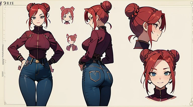 Erotic pink and black Lingerie ((Thong, bra Glasses  and accessories))design inspired by miorine rembrant (gundam) With long hair , in various views (front and back)  ((Character sheet)) (((covering privates)))
