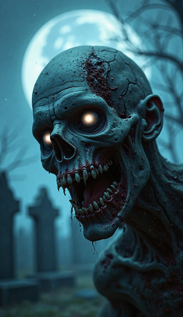 a chilling vision unfolds, depicting a world plagued by the walking dead. The scene is a nightmarish tableau of horror, where the boundaries between life and death blur. The once bustling city streets now lie in ruins, with broken vehicles and debris strewn about, a haunting reminder of the chaos that has consumed this place. , the atmosphere is thick with an eerie stillness, punctuated only by the moans and groans of the undead. The air carries a putrid stench of decay, a nauseating odor that lingers, intensifying the sense of dread. Shadows dance ominously, adding to the palpable tension that hangs in the air. , amidst the desolation, the zombies emerge from the darkness. Their bodies are mangled and torn, their flesh a sickly shade of gray. Tattered remnants of clothing hang from their decaying frames, barely clinging to their skeletal forms. Their eyes, vacant and soulless, seem to hunger for the taste of human flesh. , the zombies move with a jerky, unnatural gait, their limbs contorting and twitching. Their movements are accompanied by guttural moans, a haunting chorus that echoes through the desolate landscape. Their decaying features, with exposed bones and rotting flesh, are a grotesque sight that inspires both terror and fascination. , captured in vivid color, the photograph brings the horror of the zombie scene to life. The colors are desaturated, reflecting the grimness of the environment. The sickly gray of the zombies' flesh stands out against the muted backdrop, creating a stark contrast that accentuates the gruesome details.