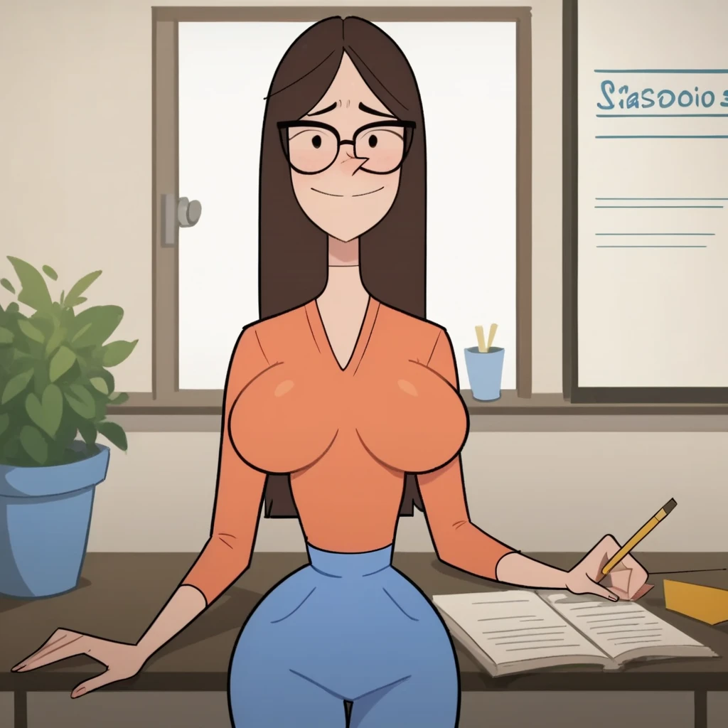 Generates a naked woman with giant breasts masturbating in front of her computer while her mother catches her surprised why he is masturbating, while mom is showing her tits