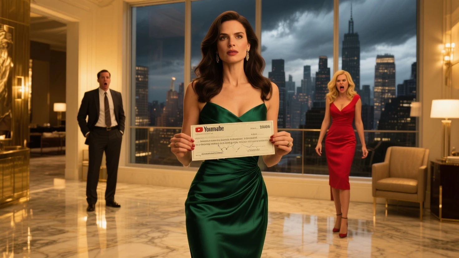 Beautiful woman is throwing away millions of money in her office