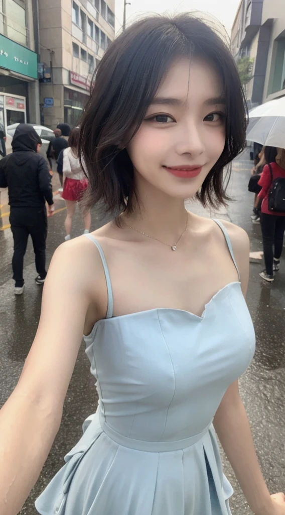 268 (20-year-old princess,Are standing), ((short hair:1.46)), (chest:1.46), Old-fashioned smile, (flower), (Spaceship:1.46)