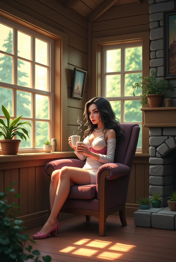 c0uchc4sting, esmeralda, <lora:sxz-esmeralda-v3:0.9>, sitting on a couch, from above, cleavage, looking at viewer, sexy smile, sexy, indoors, sitting on a couch, thighs, <lora:c0uchc4sting:0.5>, masterpiece, best quality, highly detailed facial features, volumetric lighting, highly detailed environment, digital painting, sharp focus, 16k, hdr, concept art, illustration,
