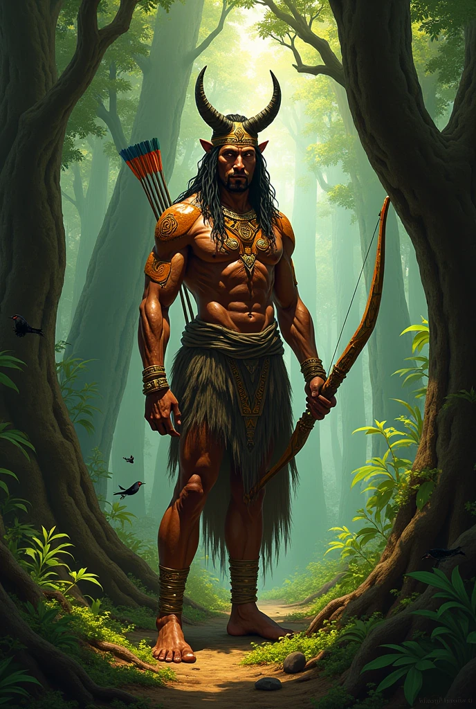 When the dark-skinned warrior of the Yurupary tribe found out, His heart was filled with fury and despair. Determined to rescue his beloved, He armed himself with his bow and arrows and set off towards enemy territory..