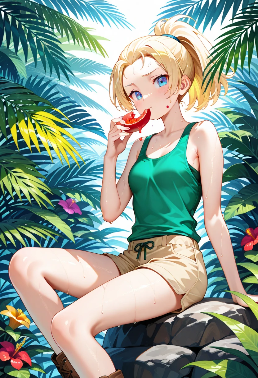 work of art,high resolution,8k,detailed anatomy
(misty_Pokémon)(1 18 year old girl)
(Short Berry,hair blonde ,hair from one side up,big green eyes,breasts small,skinny)
(yellow sleeveless t-shirt,exposed belly button,hot jeans,red suspenders,tennis)
I can feel the spirit in my eyes.