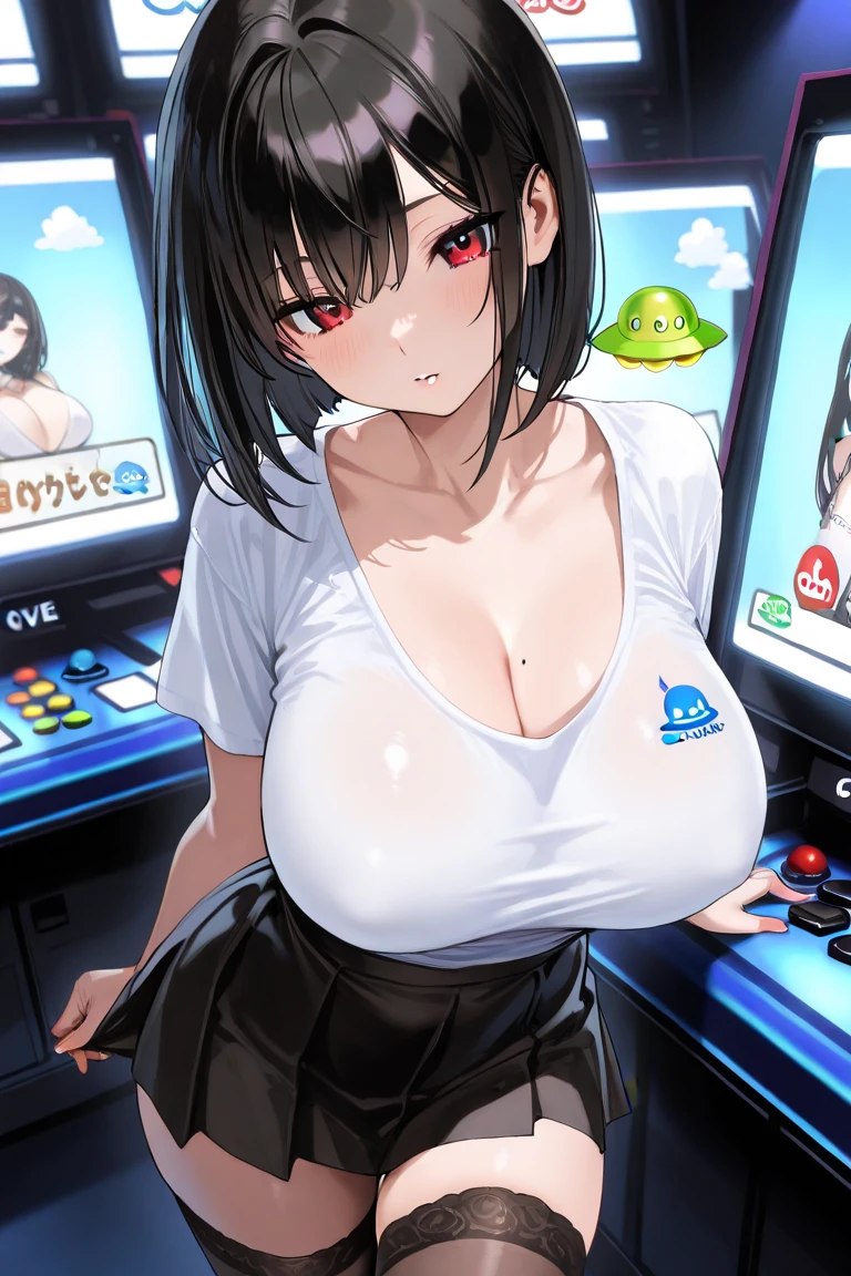Stylish thicc hipster female. Latina milf, Beautiful face, In her late 20's. trapped inside "automated tickling device". She is inside a large machine. Padded down to a chair, arms restrained above her head, armpits shown. She wears tight shorts and an unbuttoned blouse, her body immobilized by straps and padding. Tickled by the machine. Laughing in pleasure, tickled silly, automated tickling, gloved hands touch her upper body.