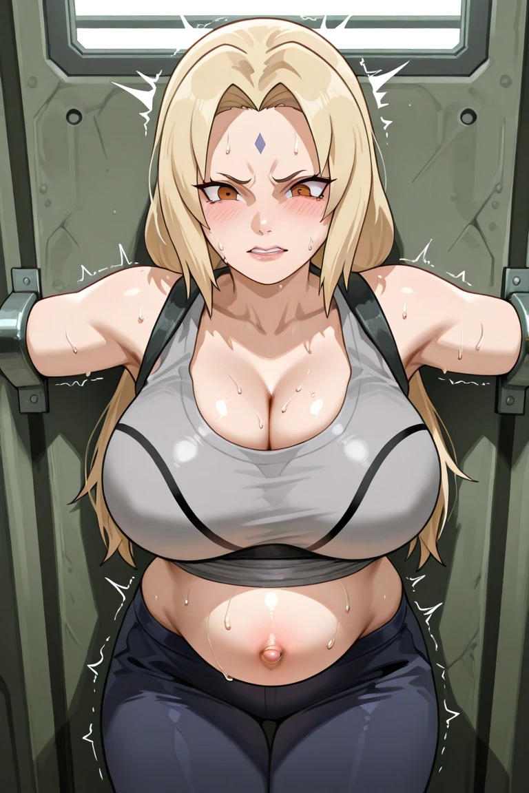 Yuki tsukumo, jujutsu kaisen, brown eyes, blonde hair, bare arms, medium breasts, bare legs, slim and sexy body, muscular female body, mature female body, mature female, completely naked, abs, armpit, perfect armpit, slim waist, simple background, bedroom settings, yuki tsukumo(jujutsu kaisen), beautiful eyes, ahegao face, moaning In pain, Screaming in pain, looking at viewer, nipples, areola nipples, abs, ((((having sex))), muscular handsome guy grabbing her breasts from behind, The guy penetrates into her vagina with his big penis behind the girl, sex from behind, amazing big penis, creampie, detailed vagina, NSFW.