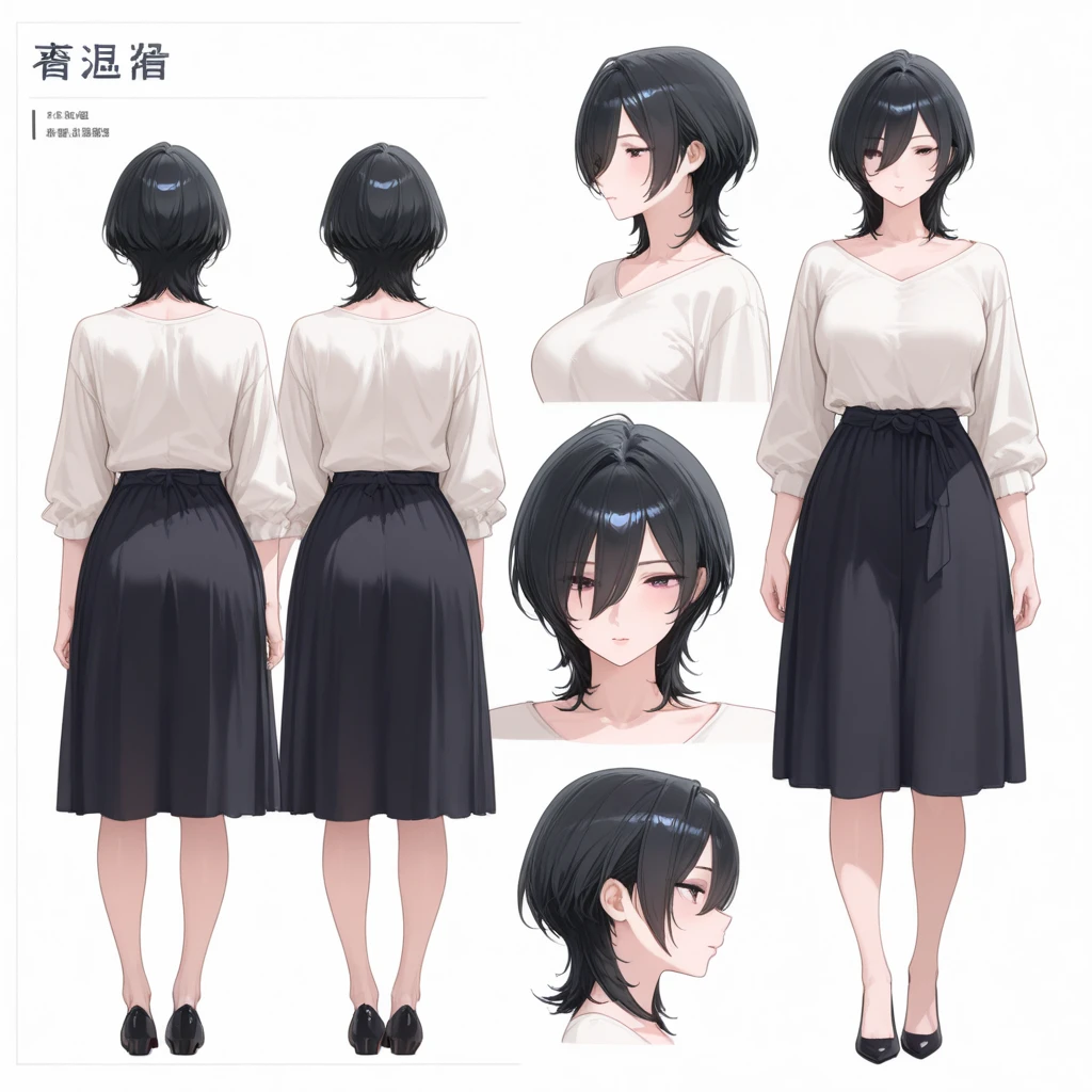 Female original character reference sheet adoptable,