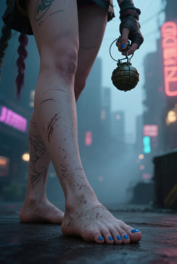 masterpiece, best_quality, 1girl, solo, beautiful military kneeling on her back on the battlefield tired, dirty, very dirty body, dirty with dust,with torn clothes, clothes in pieces, scraps of clothing, sweat, excessive sweat, sweaty body, drops of sweat by the body, hairy, hair appearing, hair showing, barefoot, sweaty feet, dirty soles, sweaty soles, pov feet, black hair, back