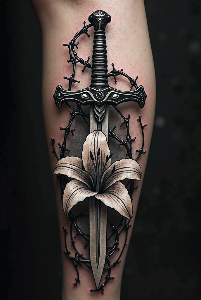 A tattoo idea for a "sword with a halo on top"
