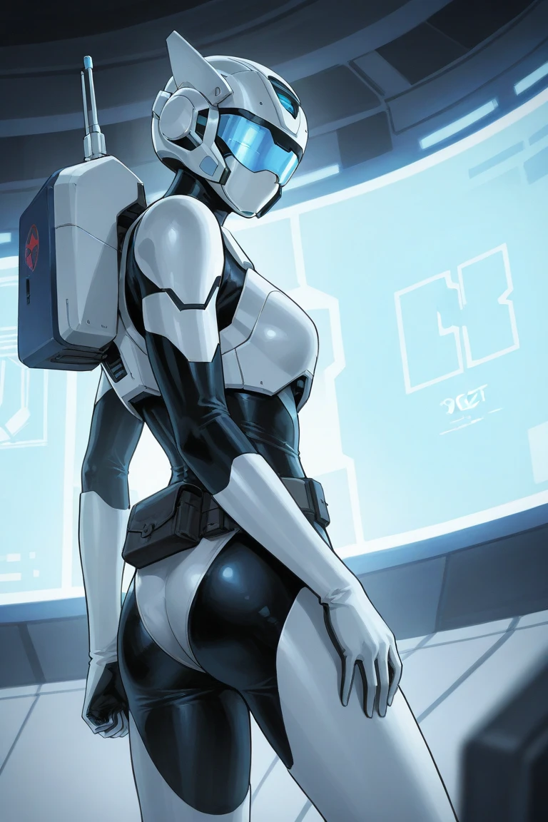 Stormtrooper helmet, female stormtrooper with big round breasts, wide hips, round ass, slim athletic body, hyper realistic, 8k, cinematic lighting, extremely detailed, photorealistic, vibrant colors, dynamic pose, intricate armor details, futuristic science fiction, moody atmosphere, cinematic lighting, in death star in background