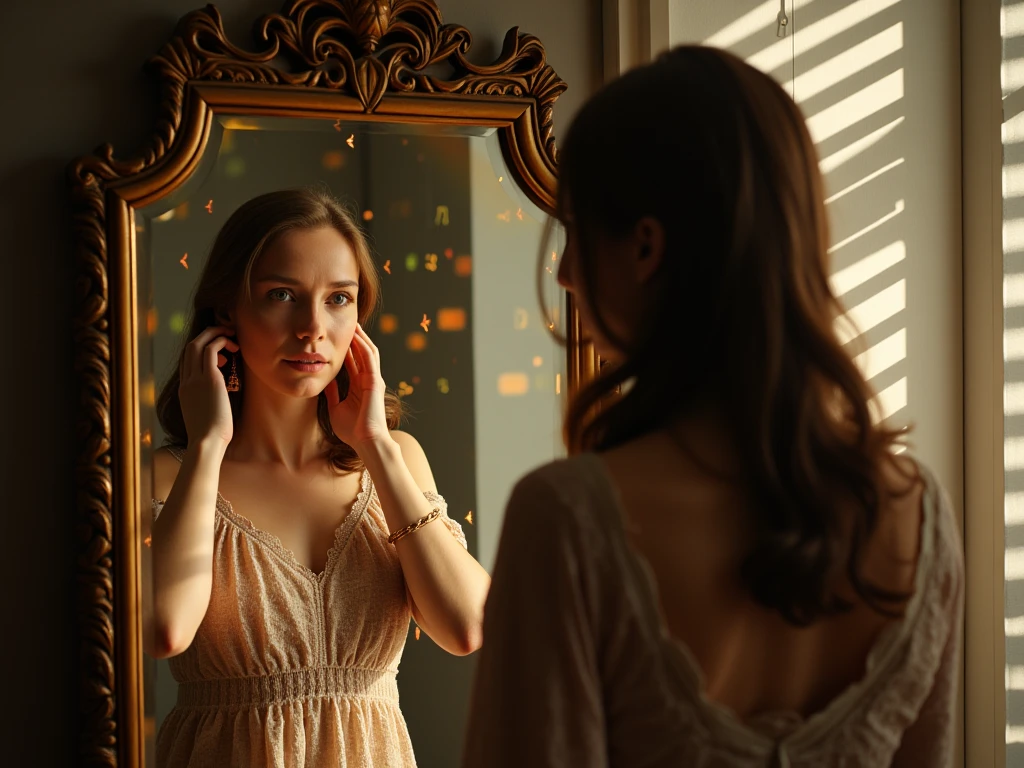 A girl opening the curtains, the morning sunlight streaming through the window, a refreshing breeze, birds perching on the windowsill, spring morning atmosphere, soft and warm colors, delicate details, realistic illustration, high-resolution (best quality, 4k, vivid colors), the girl's eyes are charming with long eyelashes and beautiful detailed lips, the garden outside the window is filled with blooming flowers and vibrant greenery, the girl wears a flowy dress with floral patterns, her hair gently swaying in the breeze, a sense of tranquility and serenity, the girl's face shows a hint of joy and excitement, the bustling sounds of nature in the background, the girl's hands gently holding the curtain, soft shadows and highlights, the room is adorned with cozy decorations, the sunlight casting a warm glow on the girl's face, a feeling of hope and new beginnings in the air.