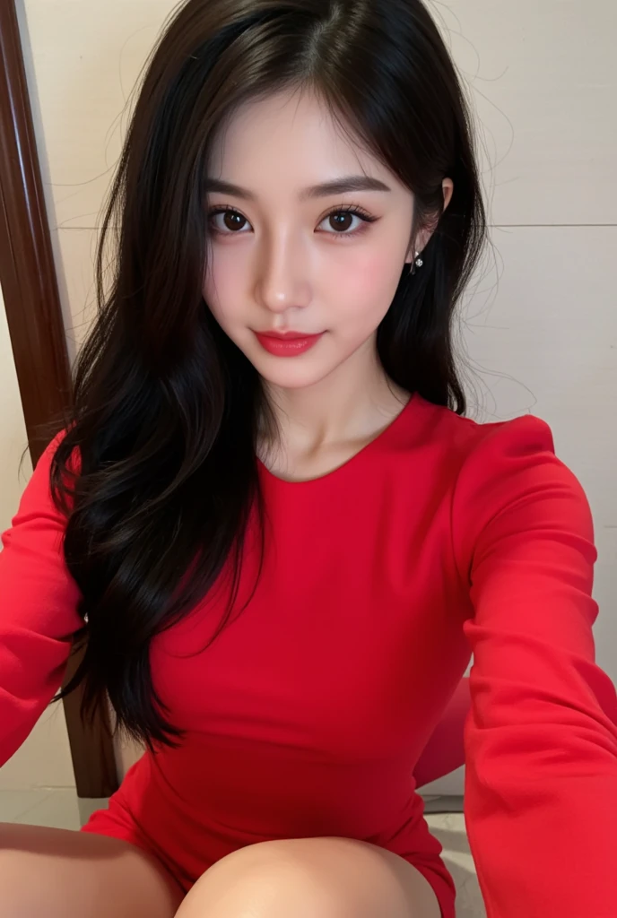 (Realistic, Photorealistic: 1.37), (Masterpiece, Best Quality: 1.2), (Ultra High Resolution: 1.2), (RAW Photo: 1.2, shots on Nikon), (Sharp Focus: 1.3), (Face Focus: 1.37), (Ultra Detailed CG Unified 8k Wallpaper: 1.2), (Beautiful Skin: 1.2), (pale Skin: 1.3), (Hyper Sharp Focus: 1.5), (Ultra Sharp Focus: 1.5), ( Beautiful pretty face: 1.3), (super detailed background, detail background: 1.3), break, very cute and beautiful Japan pictures of woman, (sexy model), professional attire, (22 years old: 1.1), portrait of a girl with a bright smile, upper body image, When viewed from the front, the composition is symmetrical, (Studio lighting: 1.3), (Cinematic lights: 1.3), (backlight: 1.3), dim lighting, lighting that covers the whole body, (looking straight at you, standing:1.3, arms down:1.3, random, model pose), break, (shiny-brown half up thin hair: 1.2), dark brown eyes, upturned eyes, beautiful eyes, princess eyes, ((brown hair:1.3)), single hair, bangs, Hair between eyes, Long hair, curby, abs, perfect abs, (gigantic-breast;1.37, big breast:1.37, big cleavage:1.37), (thin waist: 1.15), (detailed beautiful girl: 1.4), (bare shoulder, Chest squeezed together, View viewer, (blue camisole:1.3, black box-long-skirt:1.3, teacher fashion style, attractive look), Solo, Parted lips, pink lips, (shiny skin), sweat, (school room background:1.5), (light seductive smile:1.25), ((Perfect Female Body)), (Upper Body Image:1.3), Frame the Head, Perfect Anatomy, Perfect Proportions, 8.5 Life-Size, Face Focus, Ultra Realistic Photo, Hyper Sharp Image, Hyper Detail Image,