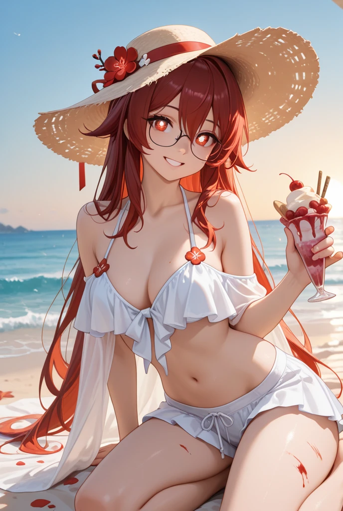 by ask
1girl   ass bikini black_bikini breasts   expressionless food food_in_mouth from_behind halterneck hand_on_own_hip hat horns long_hair looking_at_viewer looking_to_the_side medium_breasts mouth_hold popsicle purple_eyes red_hair sideboob   solo string_bikini sun_hat swimsuit 
beautiful, aesthetic, detailed, beautiful color amazing quality, best quality, high quality