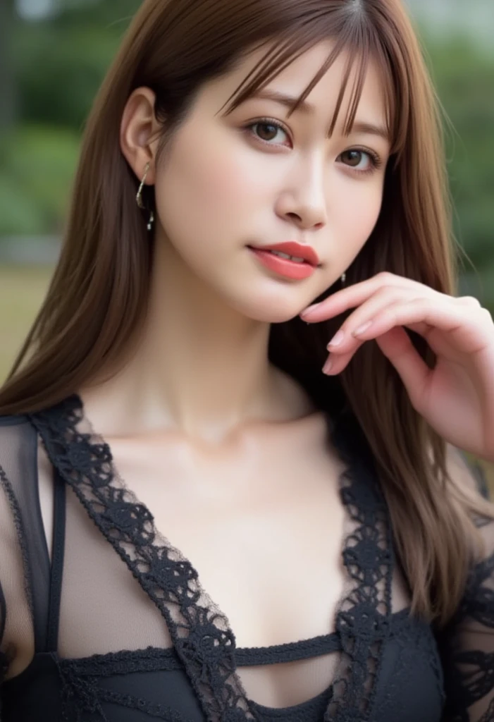 ((Highest quality、In 8K、masterpiece:1.1)),(Natural light),(Shine:1.4),(Light up the road), (Highly detailed face),1 female、whole body、Beautiful ass、Japanese women、Adult female at 25 years old、Japanese Girls、前hairが可愛い女性、Hairy,Beautiful woman with bob hair、(短hairの女性)、Droopy eyes、Droopy eyes、Cute big eyes、Beautiful double eyelids、Cute Face、Delicate and beautiful skin、Human-like skin、Realistic texture、複雑な色hair.Gloss々hair、looking at the camera、Large round double eyelids、Very delicate eyes、Highly detailed face、High quality lip、Thick lips、Highlight the face、Clear white skin、Beautiful Caucasian Woman、In the beautiful rainforest、it's raining、Beautiful sunset、The light of the setting sun is dazzling、See-through clothing that shows nipples、Touching the chest、A woman with a pleasant face、A woman who looks a little worried、Glitter after the rain、A beautiful rainbow in the sky、Woman in the rain、rain like shower、Raindrops are beautiful、Woman looking up at the sky、Look Up、Woman with long and beautiful legs、Woman showing armpits、Wet cloth、Wet T-shirt、Wet T-shirtを着る女性、Beautiful woman wearing a t-shirt on her naked body、A woman wearing a long T-shirt、Knee-length clothing、Woman turning her back、hairを掻き上げる、