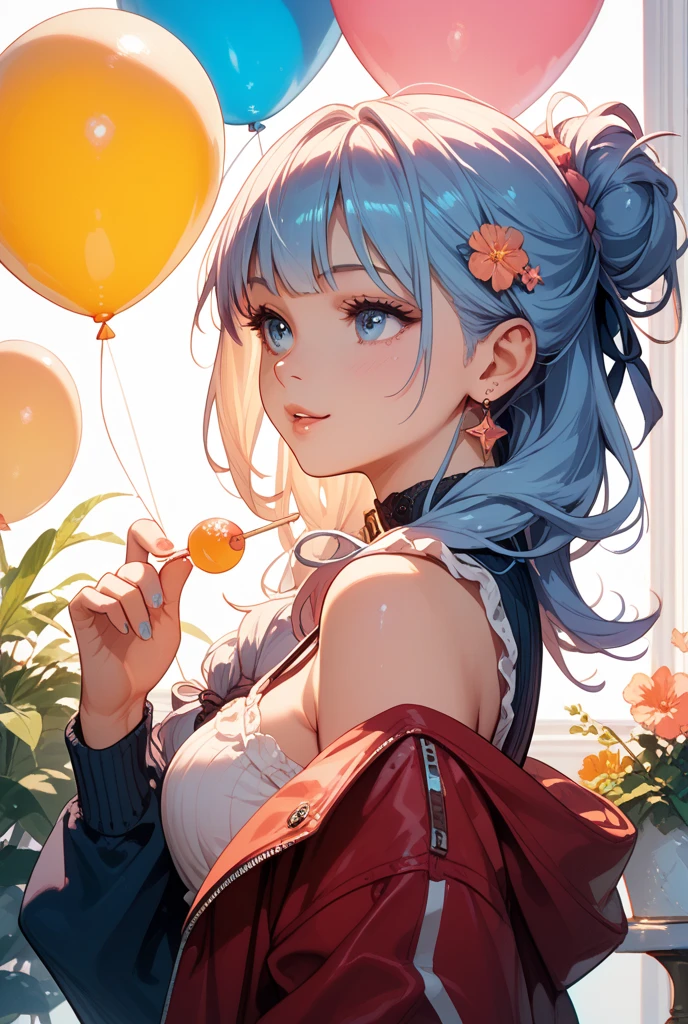 ((Wearing flowers)), ((Seven-colored hair)), ((Erotic underwear)), ((Watermelon)), ((Balloon)), (Dynamic Angle)), (Escort)
