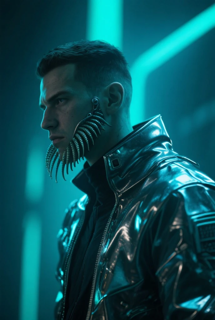 Headphone,Mask, Gamer cyberpunk handsome boy realistic face 8k,ultra realistic 3D face