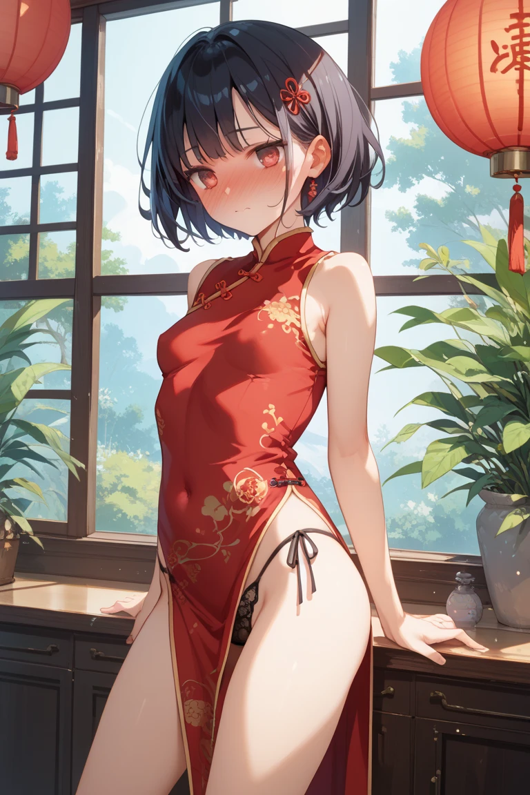 chinese bun black short hair,bun cover,china dress, long dress,tight mini skirt, gold decoration dress, sleeveless, ultra detailed dress,cleavage, cleavage cutout, clothing cutout,Peony Background,(((((dress lift Transparent see-through red china dress,gold decoration dress,))))),((naked)) NSFW Long Hair Blonde Toddler girl Elementary school student, shot from below White Veil No panties((hair bun))(extra long hair))((blunt bangs))((pussy))((bitch))((nipple piercing))((tsurime))((big eyes))((skinny body))((tall))(pale white skin))((botanical print))((toddler))((show off nipples under shirt))(pale white skin))((botanical print))((toddler))
