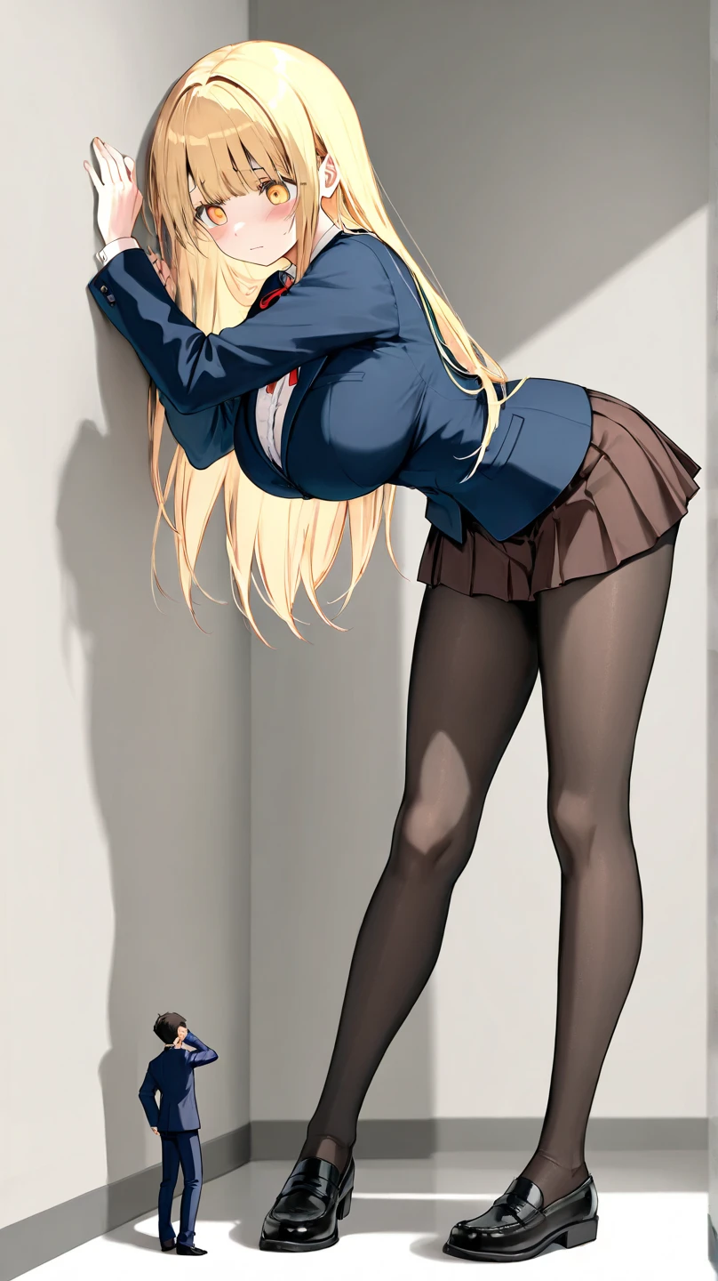 master-piece, hyper quality, hyper detailed, perfect drawing,Solo, kogal, black gal, high school student, school uniform, miniskirt: (0.7), backwards, buttocks sticking out, big round buttocks, standing figure, ((panties fully visible)), tanned skin: (1.2), cute smile, cheeky smile, tan marks: (1.5), ((((Baggy Socks))), portrait, bust up, shot from the back diagonally below, beautiful background, detailed drawing, accurate drawing.