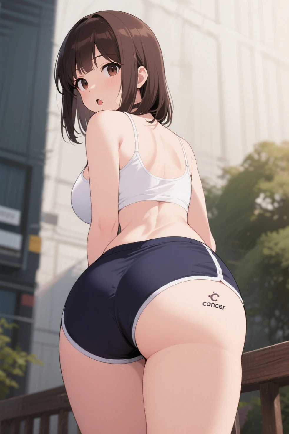 nsfw,(software:1.5), (Tennis Wear、Skort)、Dark brown wavy long hair、Droopy eyes, Thick thighs, Such an ass, Liar, bed, Open crotch, Dettol, Spread your legs, Show your side, Down the Out、Tears are overflowing、Glasses、(Dynamic pose)、(Moving hard:1.7)、Untidy body、Dynamic Angles、Turning around