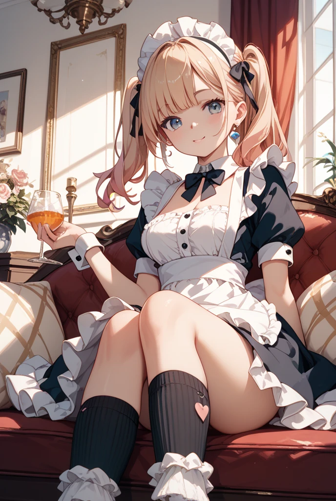 best qualityer,tmasterpiece,Ultimate resolution,downy,plethora of colors,Colorful,Big high school girl,full bodyesbian,Lolita long dress,white stockings,(Lolita shoes),Cafe background,closeup of face