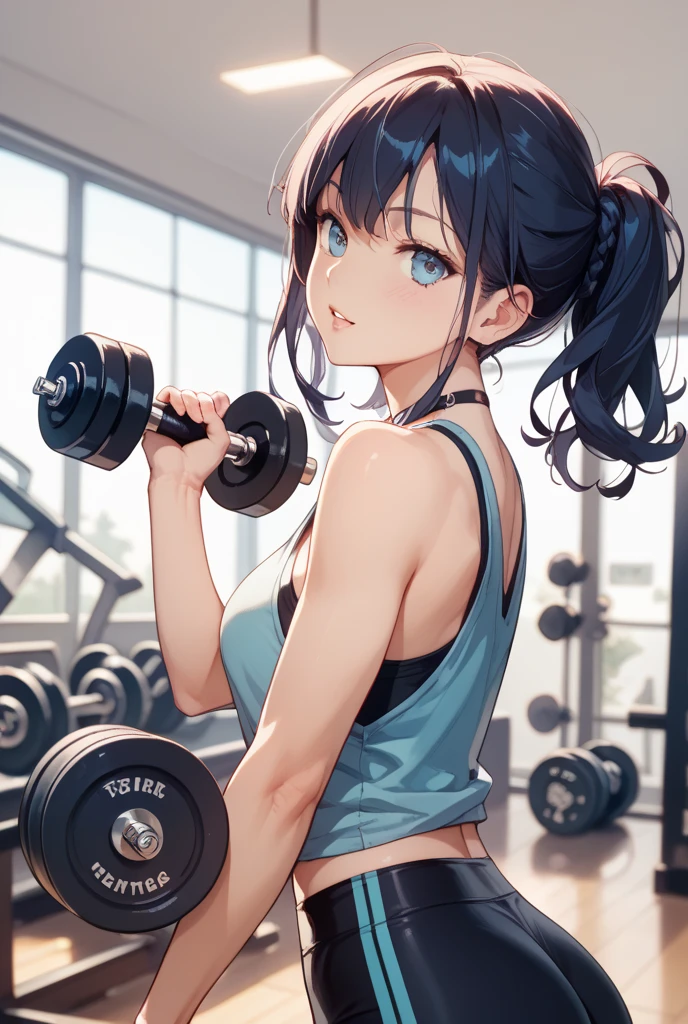 Gym girl with black shor