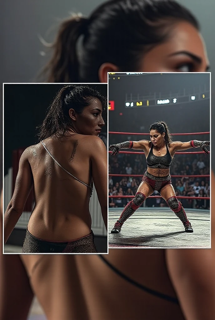 1girl in, 30 years old, Square face, Long hair, Looking at the viewer, jewelry, Reality, Sexy, sexy boxer, boxing-mma ring, free posing