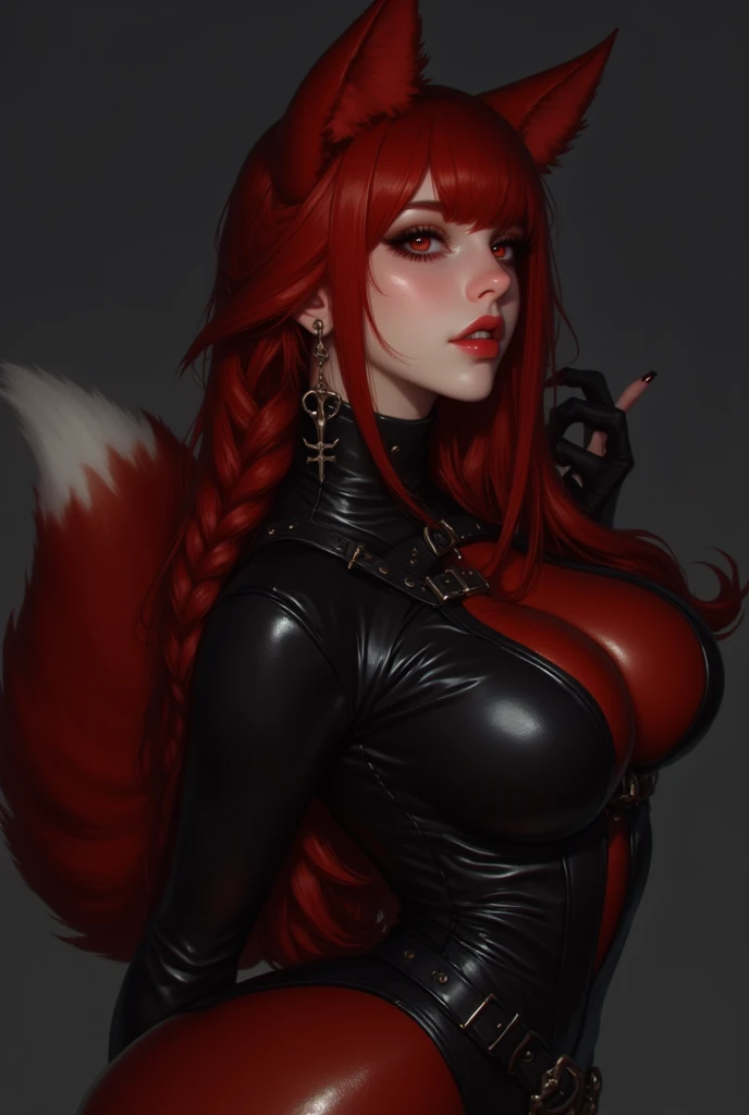 Create a high-resolution illustration of a captivating female character with long fire-red hair, matching fire-red cat ears, and intense deep green eyes. full body. she exudes a blend of elegance and mystique and sexy. Add a dynamic touch with a fire-red electric aura surrounding her, as if she's charging up. Aim for exceptional level of detail in this masterpiece. NSFW, Nude, Sexy, Seductive. laying down