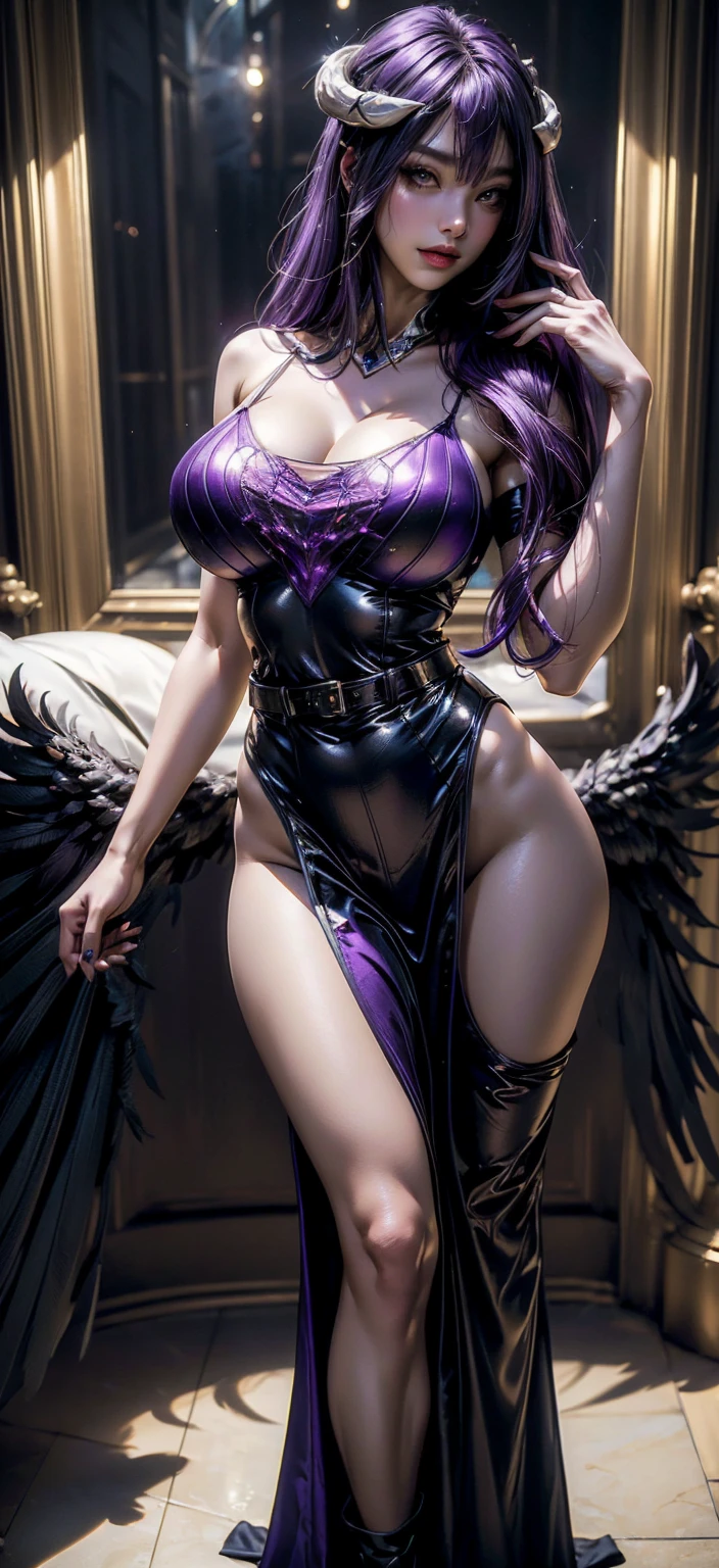 K/DA Akali from League of Legends, with a fully detailed fit body, full detailed face, beautiful hanging breasts, sexy Make-Up, shy and seductive look, spread legs, realistic style, narrow hips, pretty face, perfect lightning, detailed hair, detailed background, negligee, Lingerie, Strumpfhose, High Heels, getting POV fucked