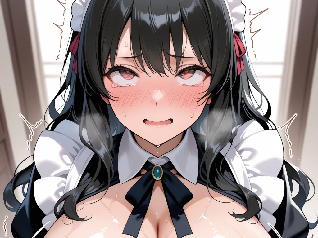 Browsing Caution,Sweat,white breath,Large areola,White steam,Front view,Heart Eyes,((Futanari)),Houshou Marine,Twin tails,Drooling,(Shake your body),(((((Big Breasts))))),Cleavage voyeur,Kneeling,On the chest,Cum on face