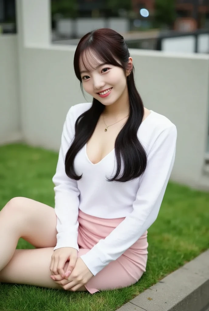 laughter:1.5、I can see white pants:1.5,brown hair,