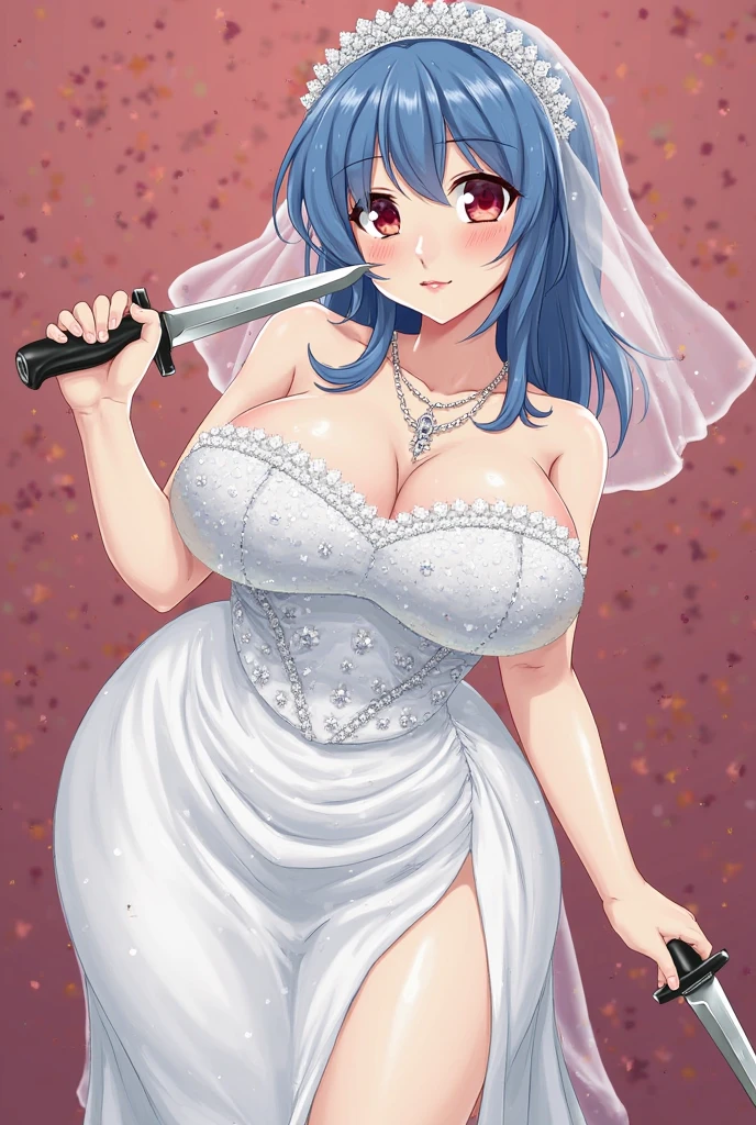  (wearing nothing:1.5), large breasts, ,Slicing meat, , 1girl, , large breasts, solo, nsfw, nipple, church, , bedroom, blue sky,