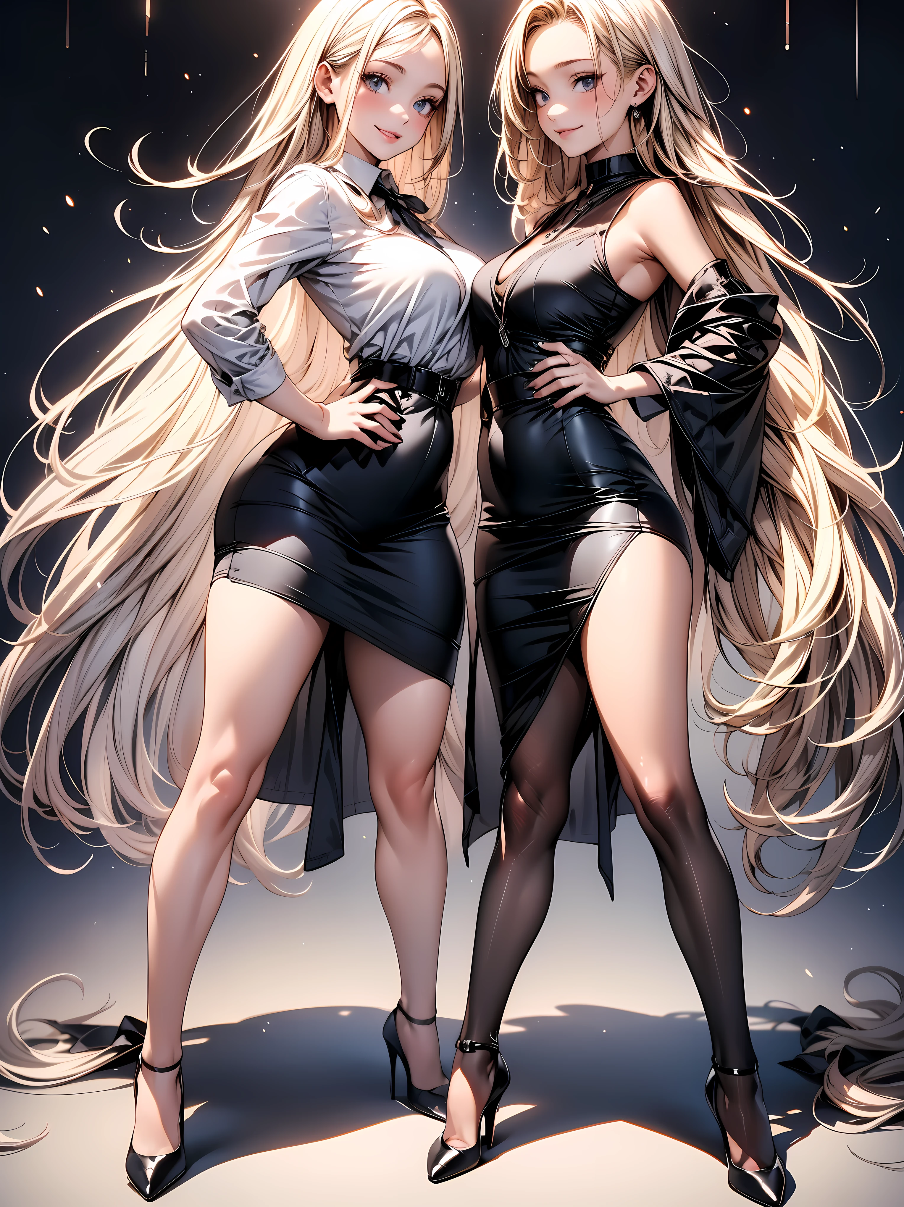 ((White background)) 1mother with daughter showing her asses,barefeet, cute, ((Short black hair girl and long blonde hair girl)), maid victorian, maid apron, straight face, dazed, Body position: Standing, straight, symmetrical, barefoot, smile face, lustful smirking smile face red blushed re cheeks