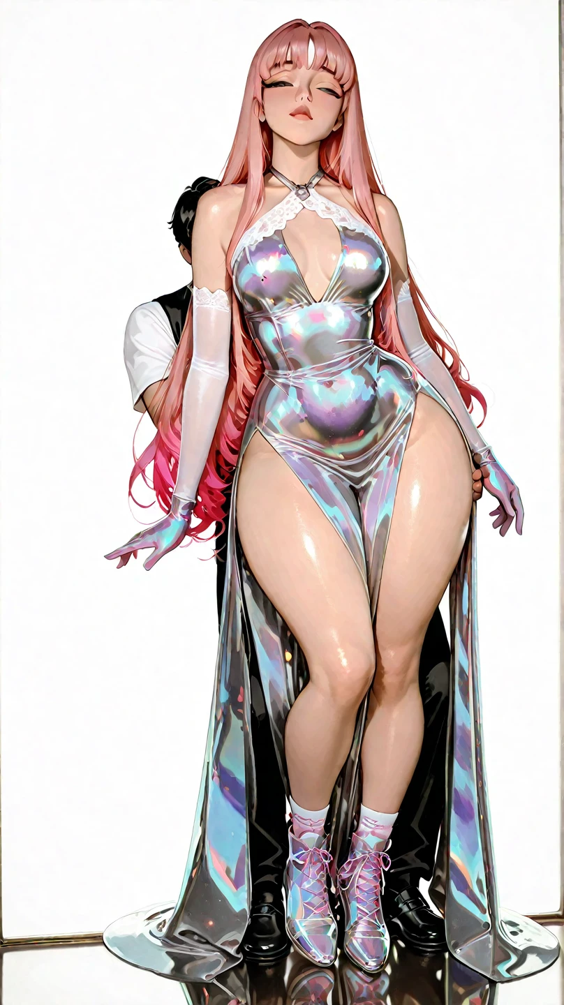 (masterpiece, Highest quality:1.3), (Super detailed:1.2), (hyperRealistic:1.3), (RAW Photos:1.2), High-definition RAW color photos, Professional photos, (PhotoRealistic:1.4), (Realistic:1.4), Professional Lighting, Perfect Anatomy,(Full body image)、 (Big Breasts:1.1), (blush, Detailed face), (smile:1.5), (Pink Hair:1.5), Trending Hair&Trending Hairカラーをランダムに, Earrings, necklace, bracelet, Sexy, erotic Sexy, Random sexy gravure poses,((((Full nudity))),((The lower body is hairless)), (Highest quality, High resolution, Lift your hips and strike a pose , ultra-detailed, Realistic:1.37),